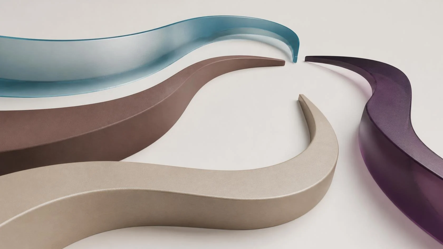 Met&aacute;fora abstrata em 3D: caminhos com materiais e cores diferentes se aproximam de um espa&ccedil;o comum. N&atilde;o representa anatomia nem resultado cl&iacute;nico.