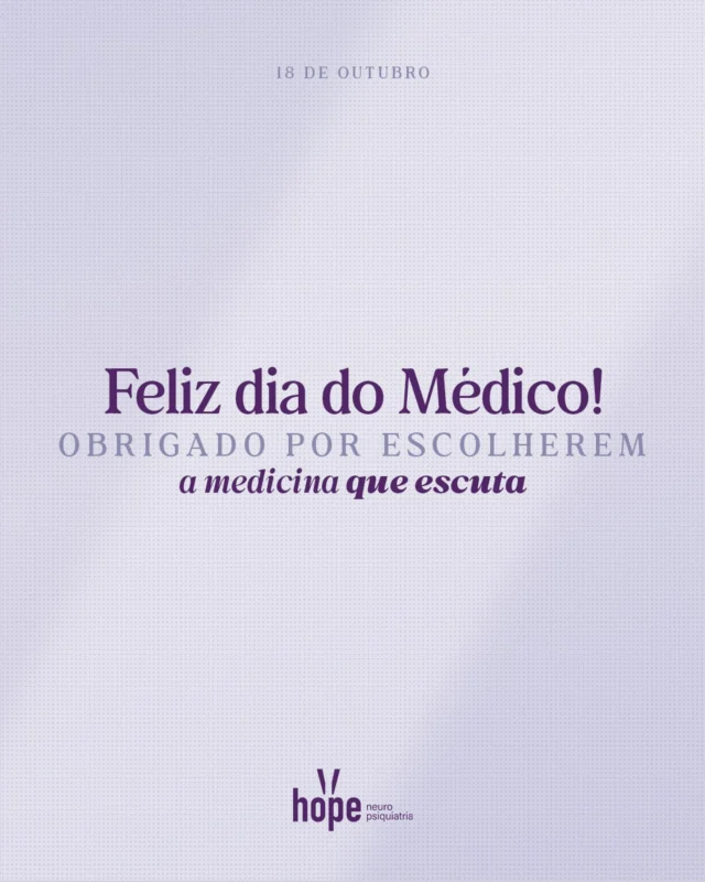 Hoje &eacute; dia de celebrar quem se dedica a cuidar de outras vidas.Ser m&eacute;dico &eacute; estudar a vida inteira, carregar decis&otilde;es dif&iacute;ceis, voltar todos os dias com a mesma vontade de ajudar. &Eacute; abrir m&atilde;o de fins de semana, de noites, de tempo com a pr&oacute;pria fam&iacute;lia, para estar presente na vida de algu&eacute;m em um dos momentos em que ela mais precisa.E, no meio de tudo isso, escolher escutar. Dar tempo para a hist&oacute;ria, prestar aten&ccedil;&atilde;o no que n&atilde;o foi dito, acolher antes de responder.A todos os m&eacute;dicos, e em especial aos que fazem parte da nossa hist&oacute;ria: obrigado pela dedica&ccedil;&atilde;o, pela coragem e pelo cuidado de todos os dias.Feliz dia do M&eacute;dico!